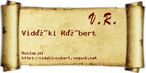 Vidéki Róbert névjegykártya