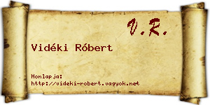 Vidéki Róbert névjegykártya